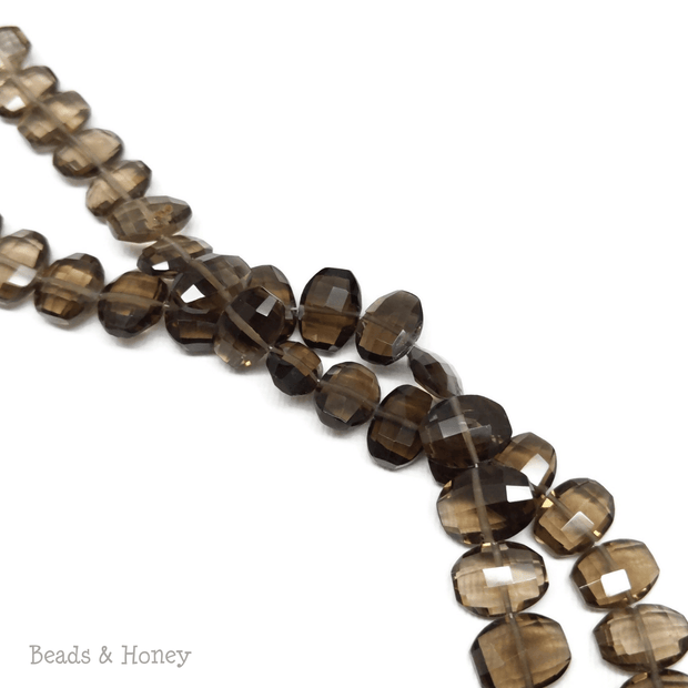 Smoky Quartz Oval Faceted Side Drill 11x8mm (6.5-Inch Strand)