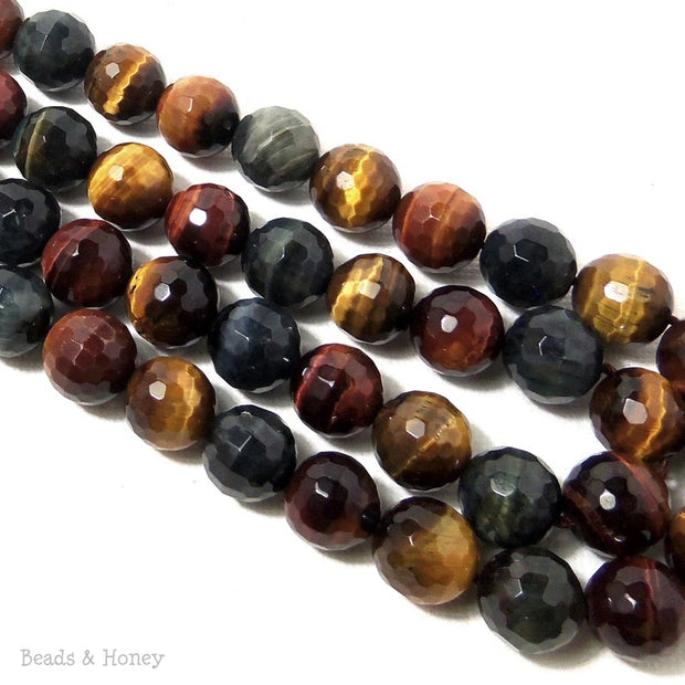 Tiger Eye Multi Colored Round Faceted 10mm (Full Strand)