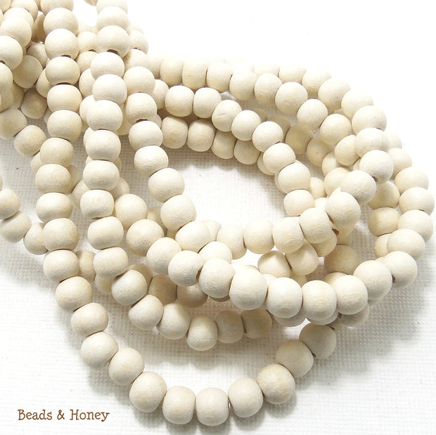 Whitewood Bleached Round 6mm (Full Strand)