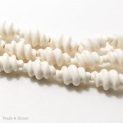 Whitewood Bleached Carved Spiral 12x24mm (Half Strand)