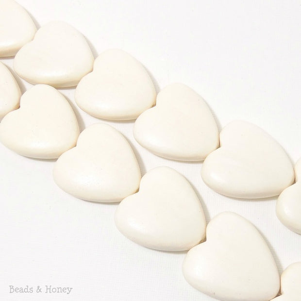 Whitewood Bleached Heart Focal Bead 32x30mm (2pcs)