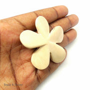 Whitewood Carved Flower Focal Bead 45-50mm (2pcs)